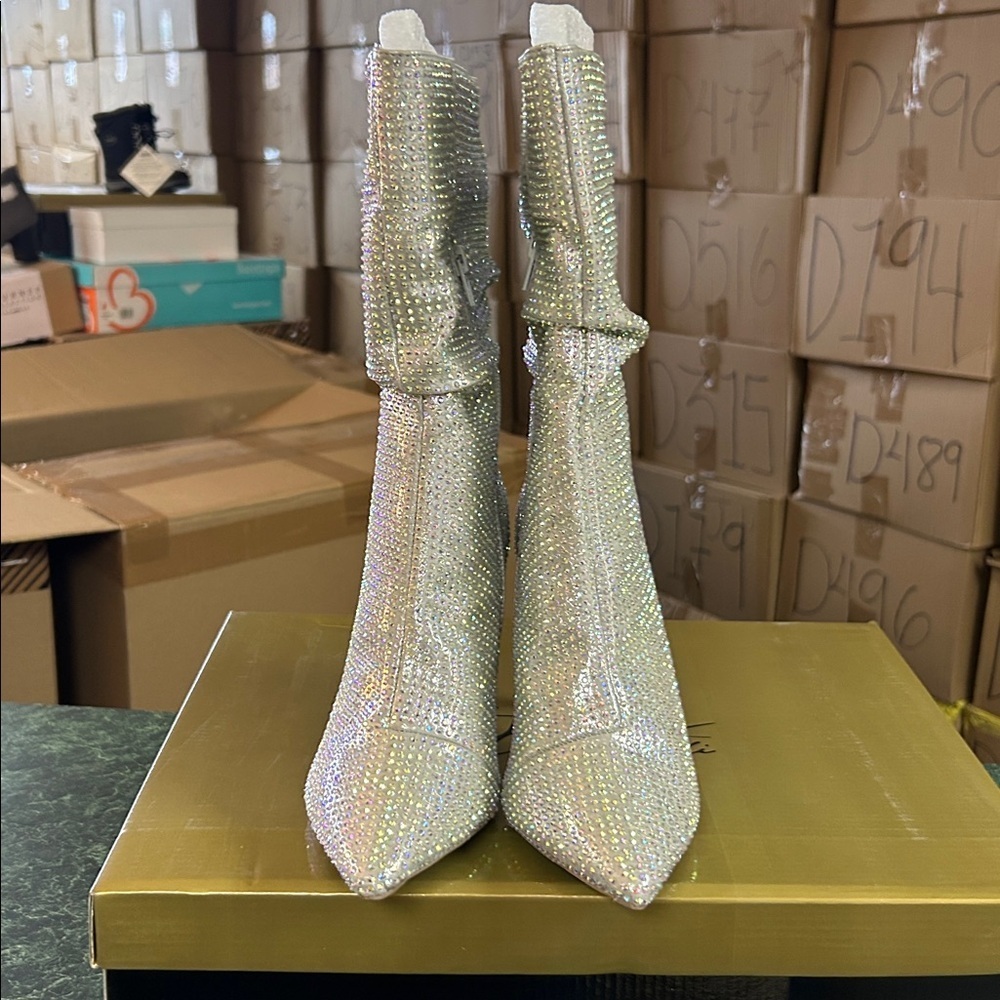 Thalia Sodi Womens Raquell Pointed Toe Rhinestones Mid-Calf Boots - Picture 6 of 7